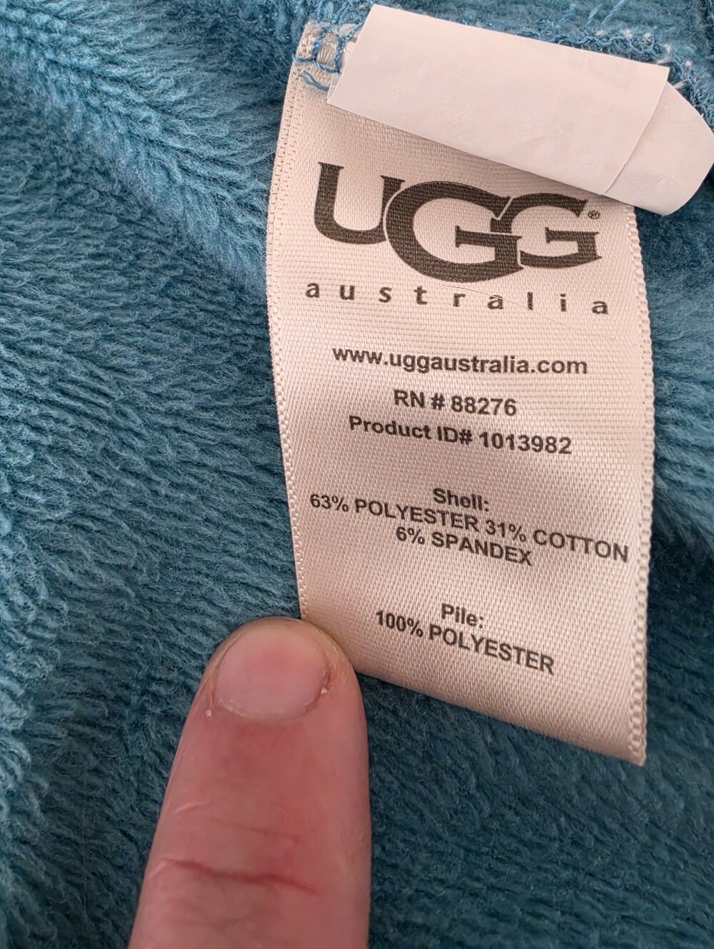 UGG Australia Women’s Cozy Shawl Collar Robe Cardigan Aqua Blue Size Large - Picture 5 of 7